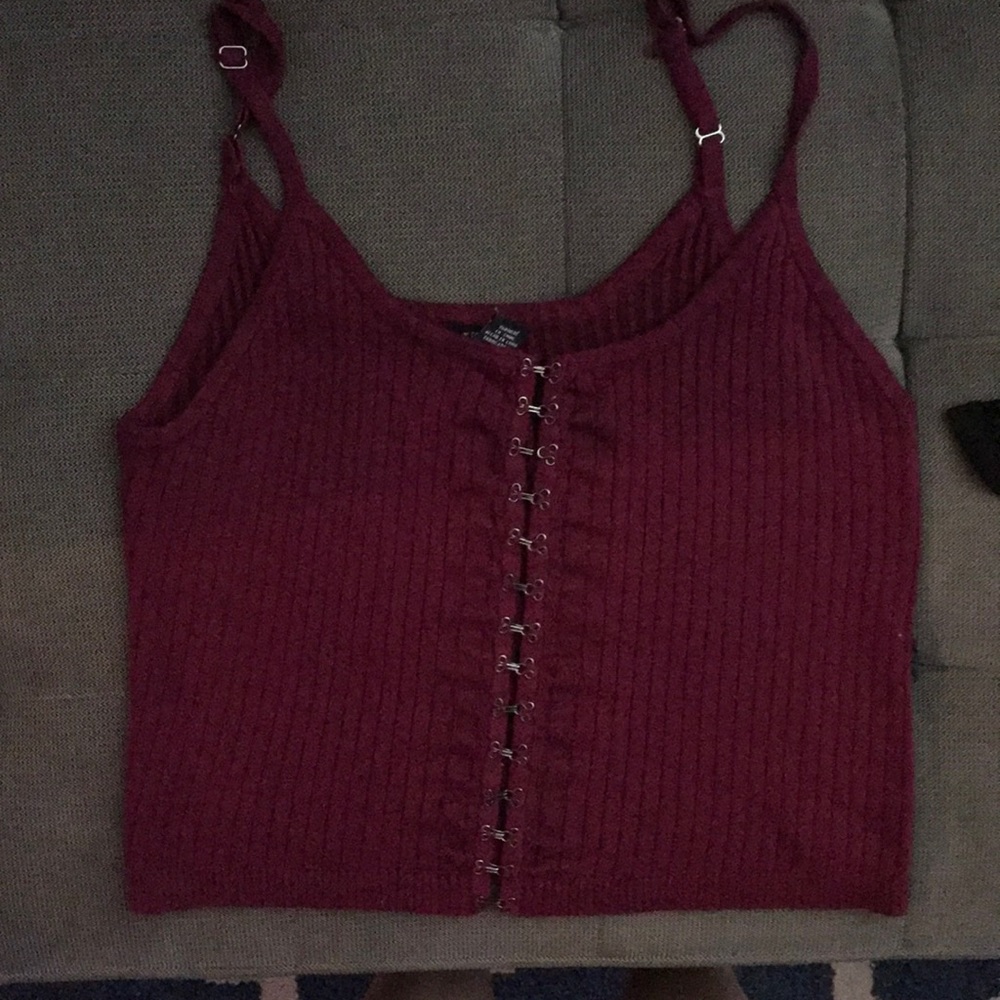 Burgandy like crop top